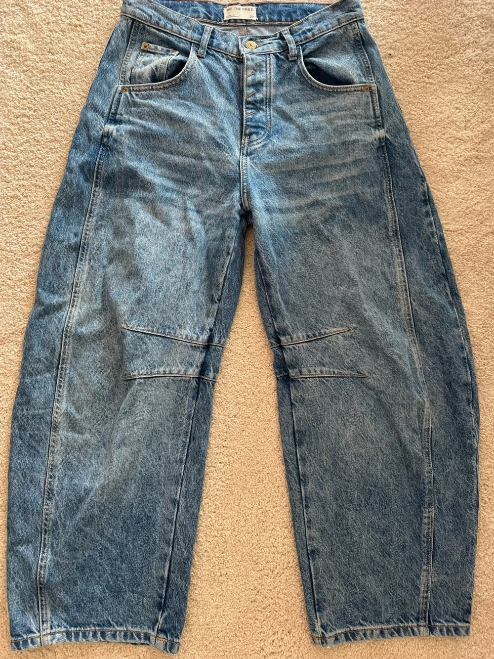Free People Washed Light Blue Boyfriend Jeans - Picture 3 of 7